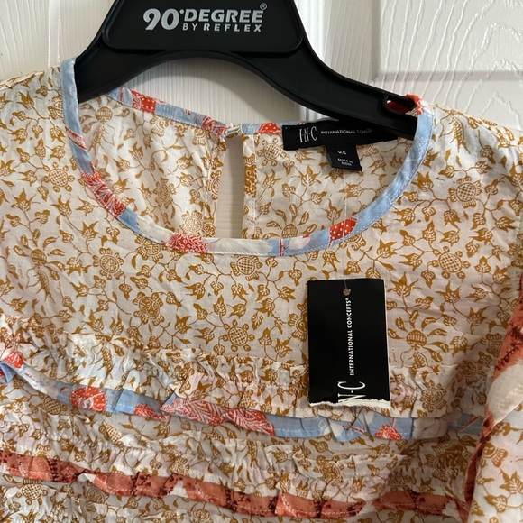 INC International Concepts Cream Ruffled Peplum Blouse NWT XS - Picture 2 of 7